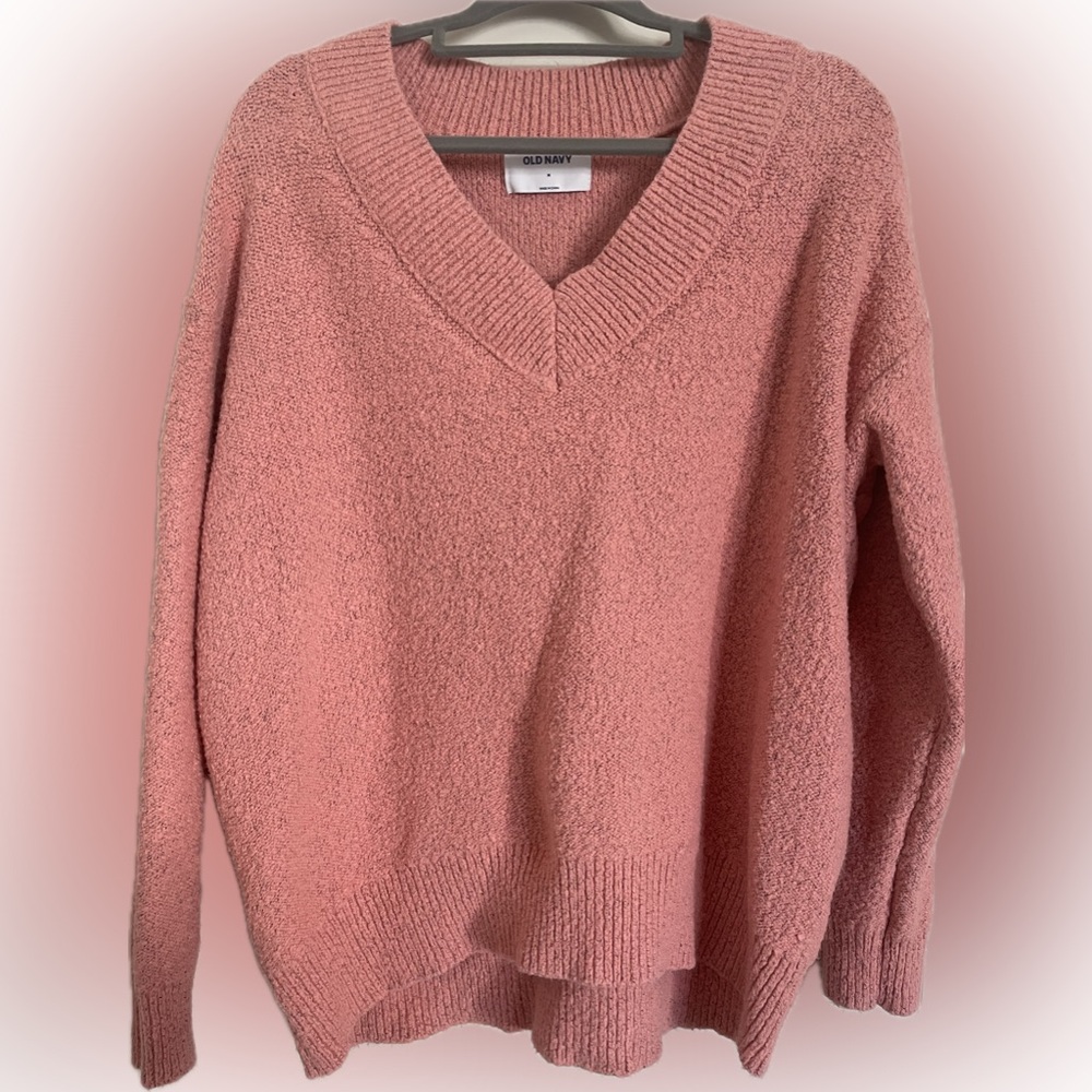 Old Navy pink V-neck sweater